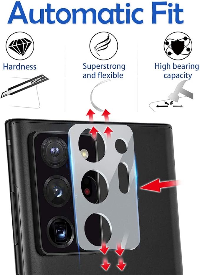 Suoman 3-Pack for Samsung Note 20 Ultra Camera Lens Protector - [Aluminum alloy] [Does not Affect Night Shots] 9H Hardness Tempered Glass Film - Silver - Image 4