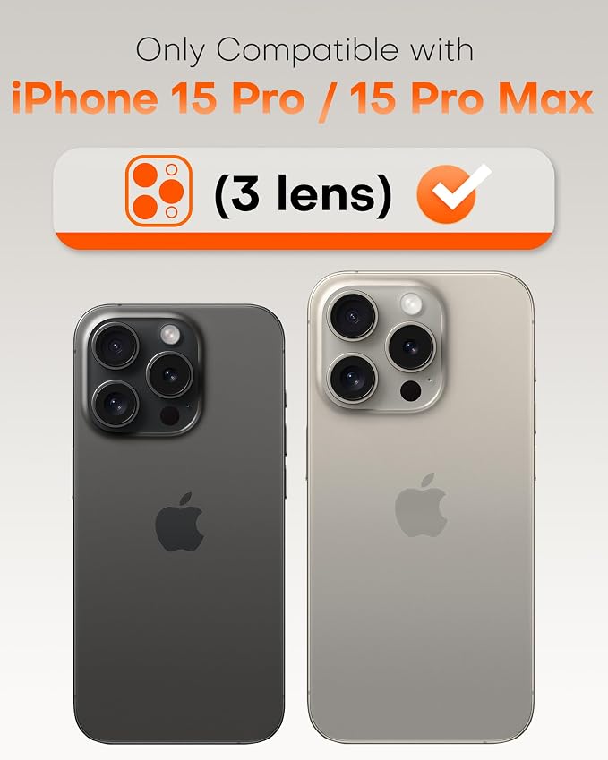 TOCOL for iPhone 15 Pro Max Camera Lens Protector/iPhone 15 Pro Camera Lens Protector Tempered Glass HD Individual Scratch Resistant Cover Accessories Case Friendly 2 Pack（Purple） - Image 2