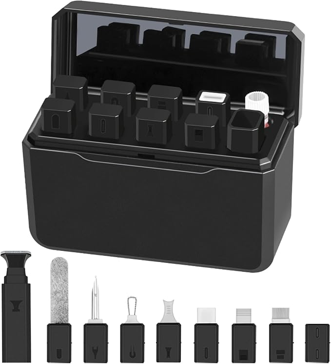 walrfid Cleaner Kit for AirPod, 12-in-1 Earbud Cleaning Kit | with 30ml Screen Cleaner and Camera Lens Cleaning Pen, Multi-Tool for Charging Case Tablet iPad Phone Charging Port by walrfid