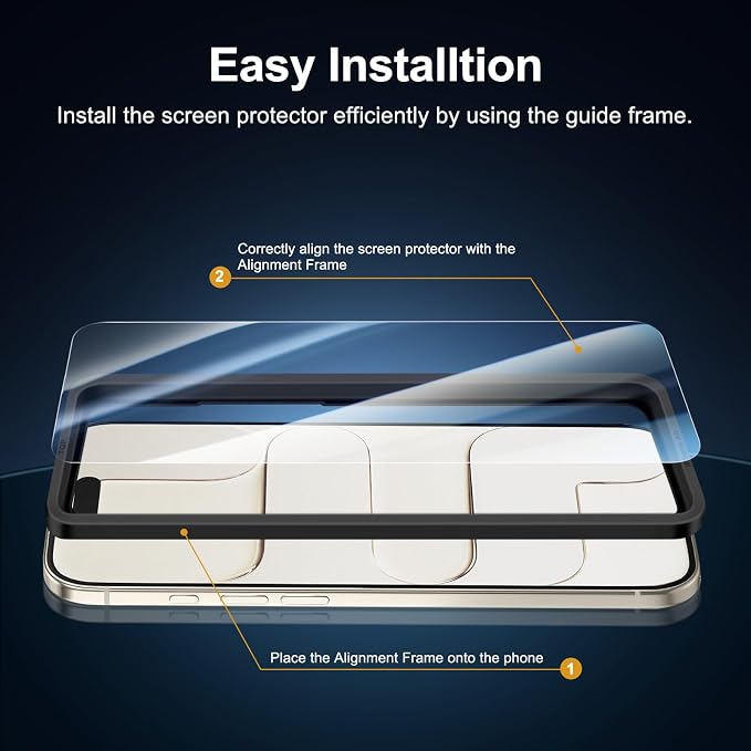NEW'C 3x Screen Protector for iPhone Air (6.5 inches)+ 3x Camera Lens Protector, Sensor Protection, Case Friendly Tempered Glass Film, Ultra Resistant, Easy installation tool include - Image 3