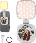 NEEWER BASICS Magnetic Selfie Light Compatible with MagSafe iPhone, CRI95 700lx/0.3m Folding LED Phone Fill Ring Lighting with Mirror for Zoom Makeup Photography Recording Video Conference,White NL48B by Neewer