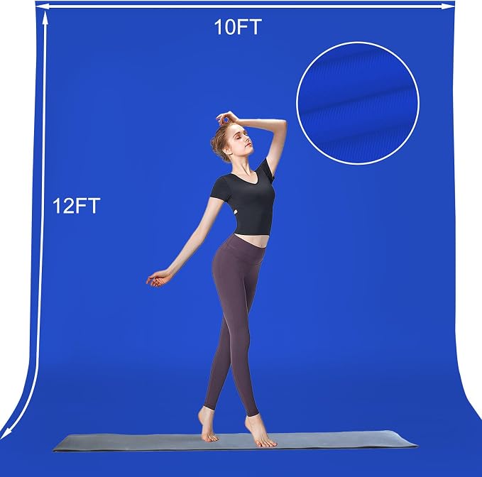 10x12ft Royal Blue Screen Backdrop for Photography, Large Seamless Polyester Fabric Royal Blue Photo Backdrop Curtain for Portrait Photoshoot Video Shooting - Image 5