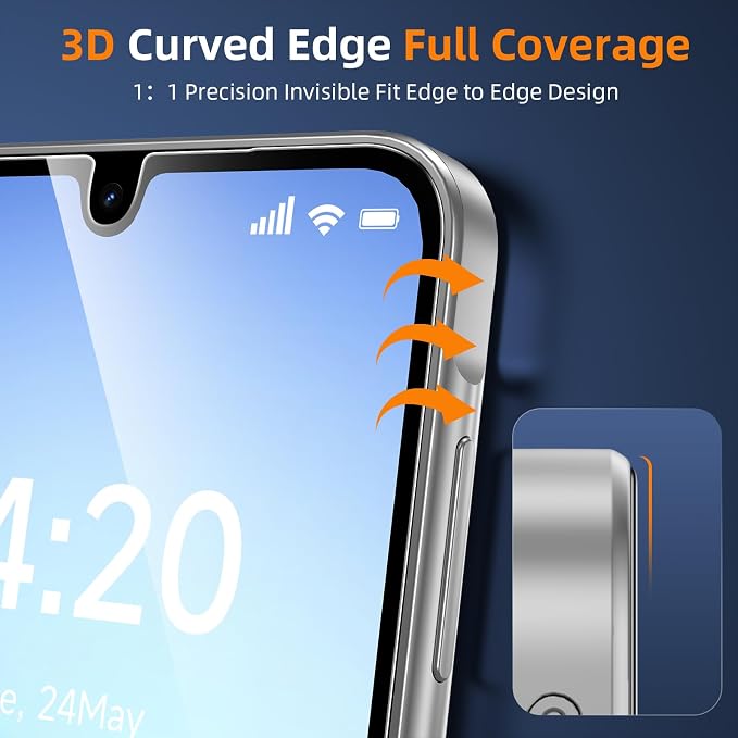 for Samsung Galaxy A17 5G / 4G Privacy Screen Protector Anti-Spy | 2+2 Pack, , 9H Tempered Glass Film, Anti-Scratch, Case Friendly, Easy Installation Bubble Free, with Camera Lens Protector - Image 6