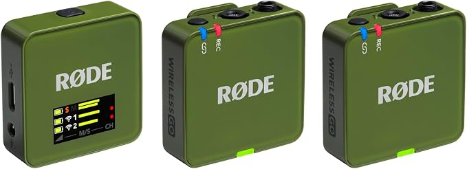 RØDE Wireless GO (Gen 3) – Compact Wireless Mic – Pristine Audio, 32-bit Float Recording, Automatic Level Control, for Phones, Cameras and Computers (Moss) by R%C3%98DE