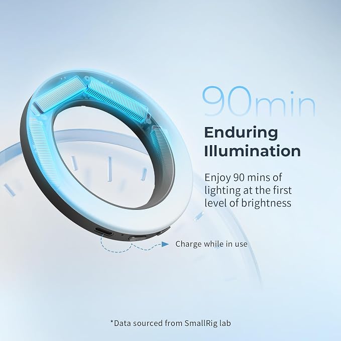 SmallRig Vibe P30 67mm Ring LED Video Light, Compact Size Bi-Color Light | with High CRI ≥90, Compatible with 67mm Phone Mounts/Cases/Lenses, for Content Creation, Live Streaming, 4873 - Image 7