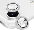 Suoman 2-pack for iPhone 17 Air Camera Lens Protector, Glitter Diamond Individual Metal Tempered Glass Camera Lens Cover [Strong-Adhesion][Does not Affect Night Shots]-Silver by Suoman