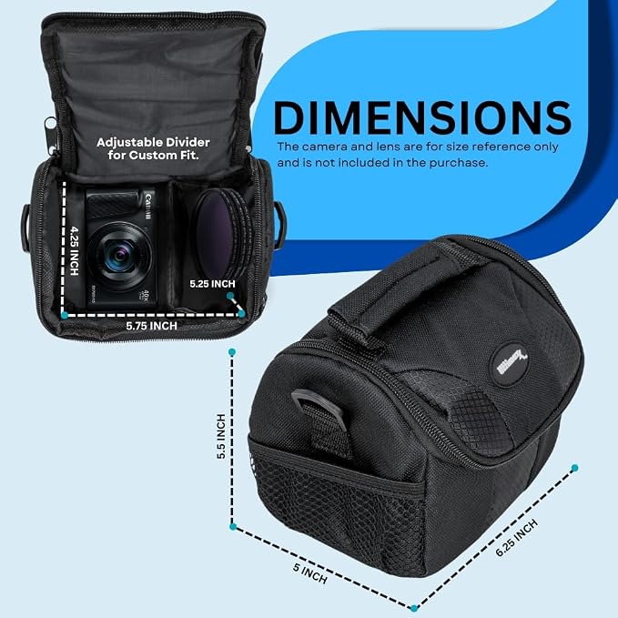 Ultimaxx Small Carrying Case/Gadget Bag for Sony, Nikon, Canon, Olympus, Fuji, Pentax, Panasonic, Samsung,Leica, Kodak & Many More Cameras & Camcorders - Image 2