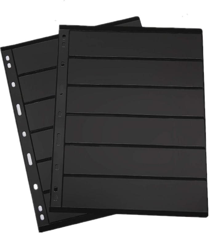 MUDOR Stamp Pages for Stamp Collection Album Binder Book, 10 Sheet 6 Rows | Stamp Sleeves 6 Pocket for Collectors ,Stamp Collecting Sheets Supplies - Image 2