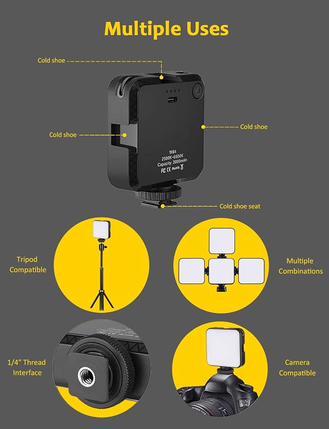 NexiGo Glow Light for Streamers, Enhanced Video Conference Lighting Kit with Webcam Style Clip, Built-in Battery, Dimmable & Rechargeable, for Streaming, Photography, Vlogging - Image 8