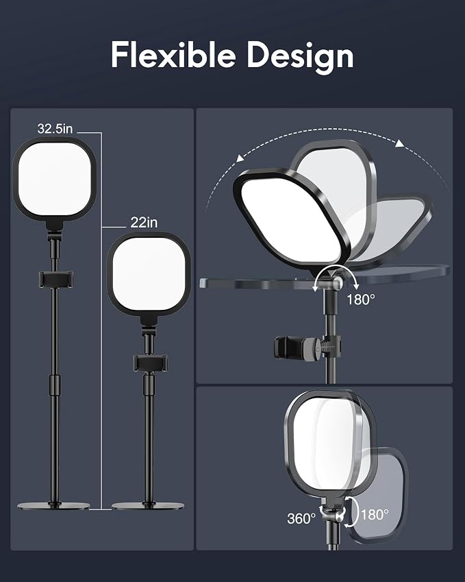 Zoom Lighting for Computer, Adjustable Desk Lighting for Video Calls, 30 Light Modes Video Conference Light, Desk Ring Light with Stand for Webcam, Meetings, Live Stream, Home Office. CRI 97.8 - Image 4