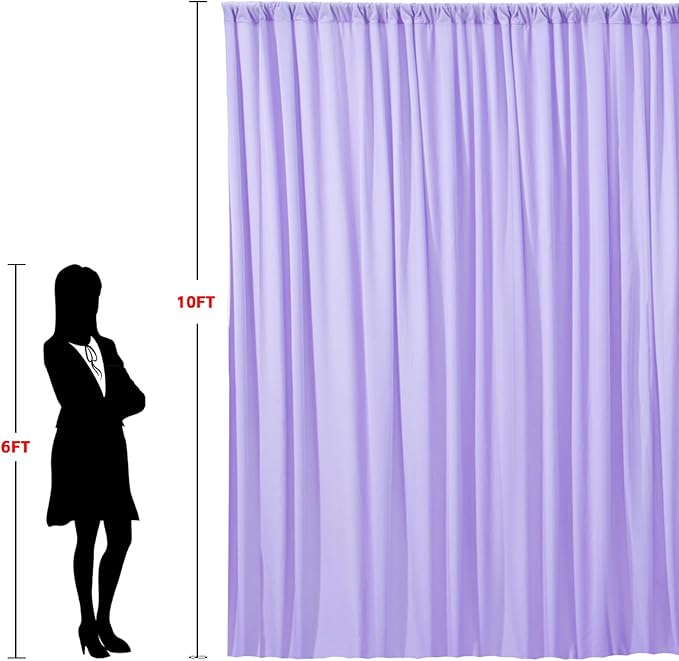 10x10ft Wrinkle Free Lavender Backdrop Curtain for Parties Soft Fabric Drapes Wedding Curtain Backdrop for Birthday Party Decorations Background for Photography 5x10ft,2 Panels - Image 6