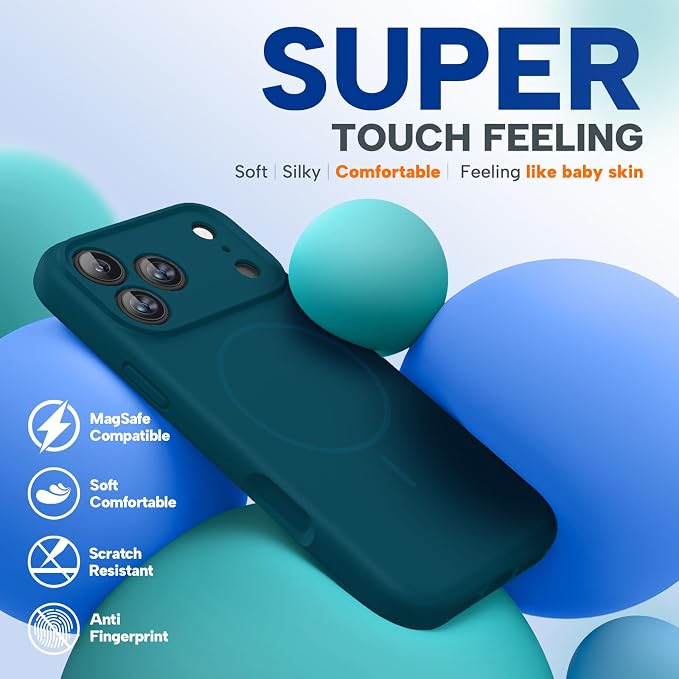 miracase Magnetic for iPhone 17 Pro Case, Compatible with MagSafe, Integrated Silicone Camera Control Cover, 3.0mm Thicken Shockproof Drop Protection Phone Case for 17 Pro,Teal - Image 7