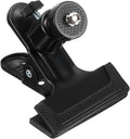 PATIKIL Tripod Camera Clip Clamp, 3/8" Female Flash Holder Mount with 360 Swivel Ball Head for Smartphone DSLR Video Camera Studio Backdrop, Black by PATIKIL