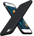 Miracase Silicone for iPhone SE 2022/SE 2020/7/8 Case,Black | Ultra Slim Cover with Screen Protector, Soft Microfiber Lining, Multi-Color Premium Silicone Shockproof Phone Case by Miracase
