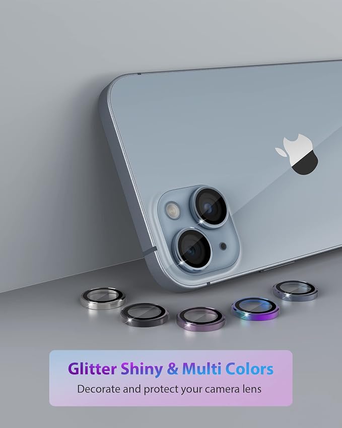 Camera Lens Protector Compatible for iPhone 13 & iPhone 13 Mini Camera Cover Premium 9H Tempered Glass [Anti-Scratch] Ultra HD - Image 6