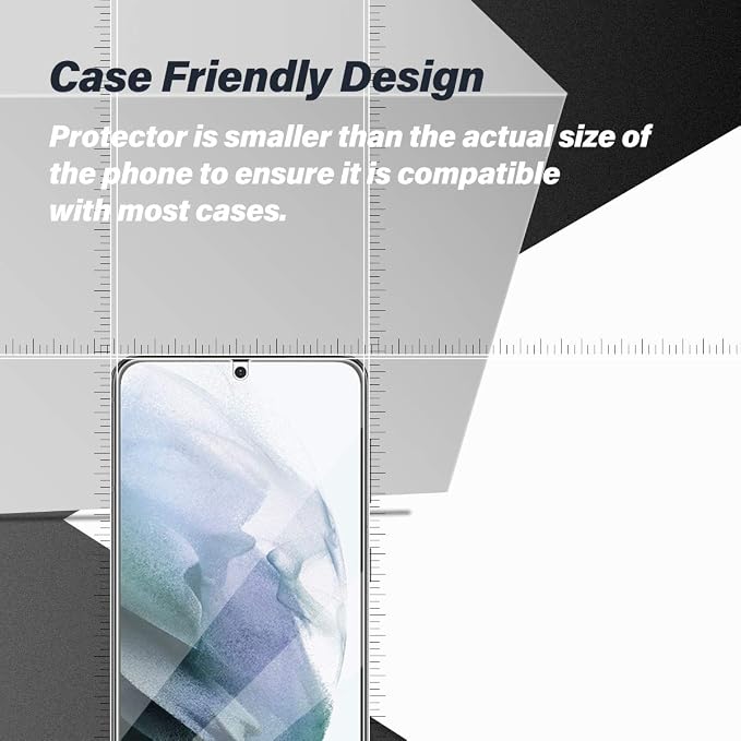 Galaxy S21 Tempered Glass Screen Protector + Camera Lens Protector [ 2 + 2 Pack ][Case Friendly] [Anti-Scratch] [Ultrasonic Fingerprint Unlock] Clear HD Glass Protective Film for Samsung Galaxy S21 - Image 3