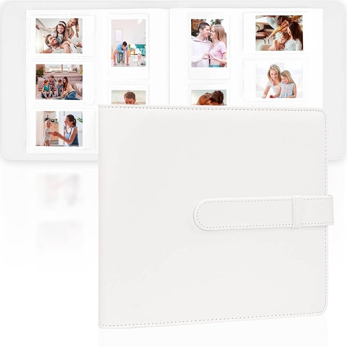 Veicevol 360-Pocket Album for Instax Mini & Polaroid 2x3 inch Photos, White | Designed for Instax Mini and Polaroid 2x3 Photos, PU Leather Cover, Horizontal & Vertical Pockets, Wedding Birthday Travel by VEICEVOL