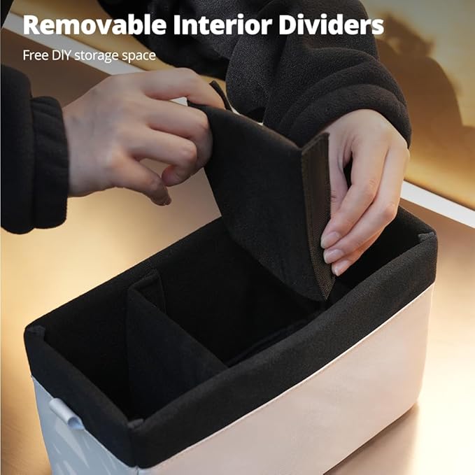 AMBITFUL D1 Cube Camera Insert Padded Organizer with Divider Apricot 5.2L | For mirrorless DSLR, beige color, large size 11.8'' x 6.3'' x 4.72'' External ,11'' x 5.9'' x 3.93'' Internal - Image 4