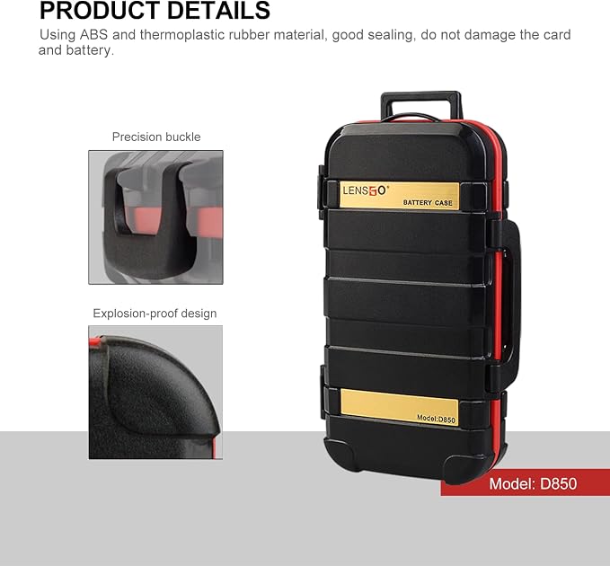 LENSGO Camera Battery Memory Card Case, Memory Card Hard Protector Case Professional Water-Resistant Anti-Shock Camera Battery Card Storage Box for 2 Camera Batteries 4 SD Cards 2 CF Cards 8 TF Cards, - Image 7