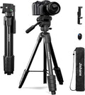 Travel Camera Tripod, Lightweight Stand for Canon, Spotting Scopes | Portable Phone Stand with Wireless Remote and Carry Bag, Max Load 11lb, Compatible with Canon EOS Rebel, DSLR, iPhone, Nikon by Jishane