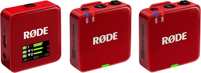 RØDE Wireless GO (Gen 3) – Compact Wireless Mic – Pristine Audio, 32-bit Float Recording, Automatic Level Control, for Phones, Cameras and Computers (Red) by R%C3%98DE