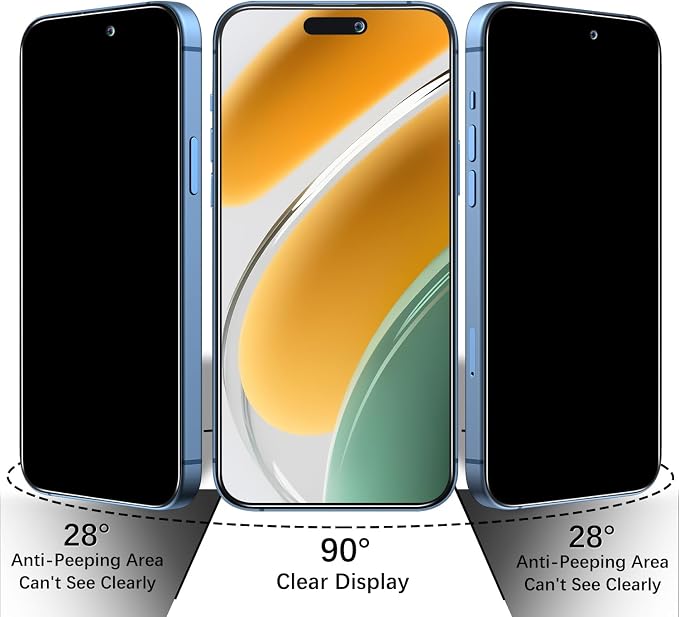 2+2 Pack Privacy Screen Protector for iPhone Air / 17 Air | Anti Spy Tempered Glass, with Camera Lens Protector, Anti Scratch, Bubble Free - Image 3