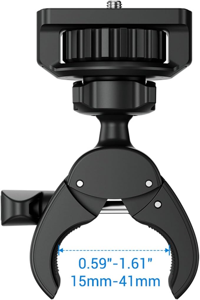 JJC Bike Pole Mount for Insta360 X5 X4 Air X3,with Ball Head | Handlebar Bike Pole Mount Clamp Mount,Lightweight ABS Crab Clamp for Round Pipe Tube Desk for DJI Osmo 360 Xtra 360 Gorpo Max - Image 6