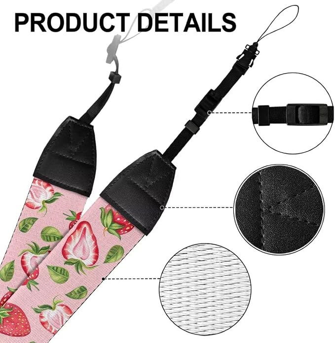 Coldinair Black Adjustable Camera Strap Universal Neck & Shoulder Soft Padded Strap for All DSLR Cameras,Binoculars - Image 7