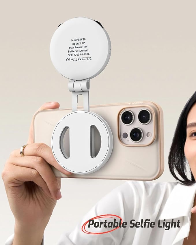 Magnetic Portable Selfie Light for iPhone - Phone Ring Light Rechargeable for Camera Picture Make up Photos Video Conferences LED Selfie Ring Fill Light TikTok/Zoom Calls/Video Conference - Image 7