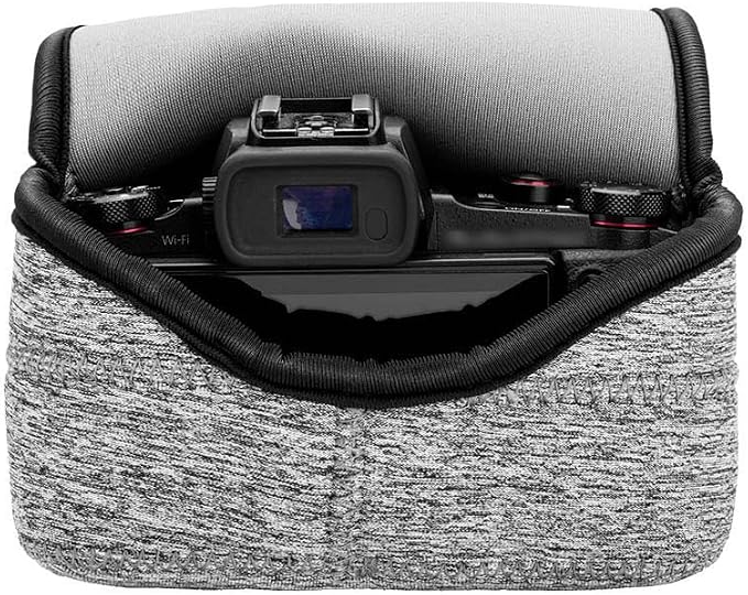 Neoprene Camera Sleeve Case for Sony ZV-E10 II +16-50mm Kit Lens LX100 II | 6mm thick Neoprene, for Sony a6100/a6400 +16-50mm Lens, G1X Mark III. Anti Scratch. Touch-fastening flap. without strap - Image 4