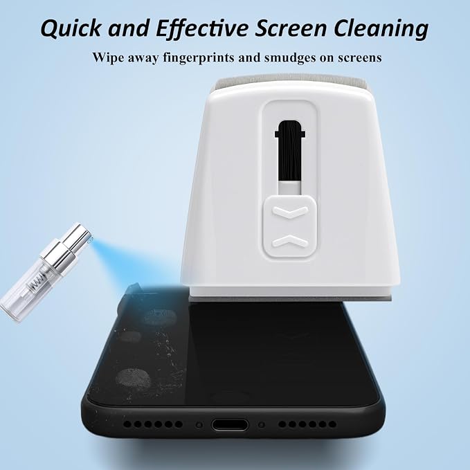 Keyboard Cleaner Brush, Portable for Laptop, Electronics, Home Office Use | High-Density Soft Brush, Retractable Design, Deep Cleaning Screen Spray, Microfiber Polishing Cloth, Multi-Surface Cleaning - Image 5