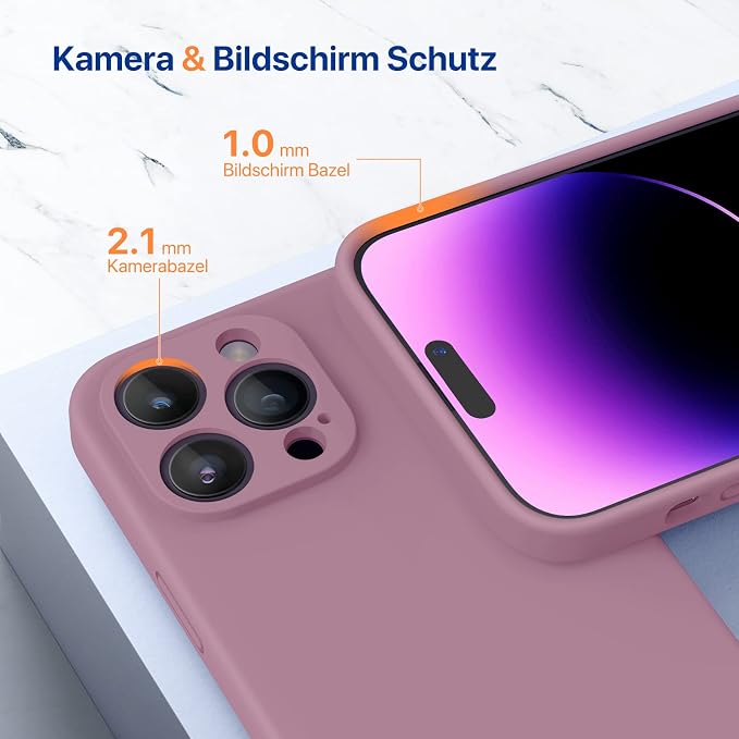 Miracase Silicone for iPhone 14 Pro Case, Blackcurrant | Soft Anti-Scratch Microfiber Lining, Premium Silicone Cover Shockproof Drop Protection Phone Case for 14 Pro - Image 4