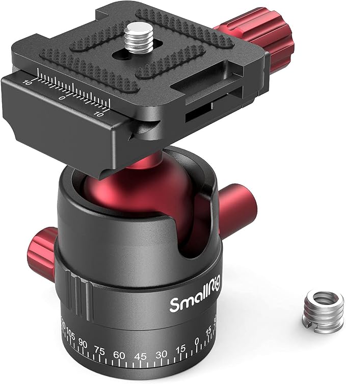 SmallRig 360 Rotating Panoramic Tripod Ball Head, Max Load 5kg / 11lbs | 360 Ballhead with 1/4 inch Quick Shoe Plate, for Tripod Monopod Slider DSLR Camera Camcorder by SmallRig