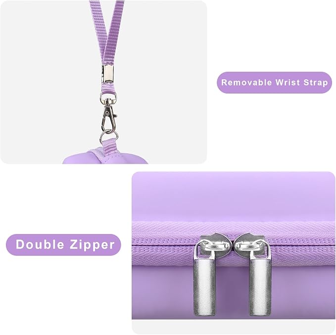 Canboc Carrying Case for KODAK PIXPRO C1 Friendly Zoom Digital Camera | For Canon PowerShot ELPH 360 HS A/ 360 HS/ 360/ IXY 650 Digital Camera, Mesh Pocket fit Cable, SD Card, Purple (Case Only) - Image 5