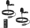 NEEWER Mini USB C Lavalier Microphone 2 Pack Compatible with iPhone 16 15 Pro Max Android Phone Tablet PC, Clip On Omnidirectional Condenser Lapel Mic with 2m/6.6ft Cable by Neewer