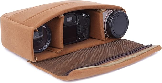 Backpack Shockproof Camera Inserts Bag,Camera Lens Divider Storage | DIY Adjustable Dividers,Soft Padded Protection,with Cover,Fits Sony Canon Nikon, Travel Commute,13.38(L)x3.15(W)x8.66(H) - Image 6