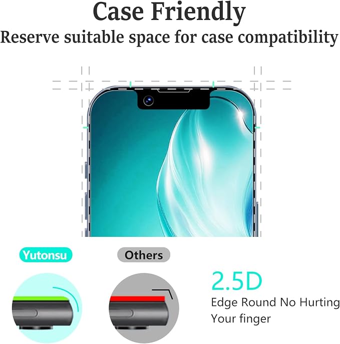 2 Pack Tempered Glass Screen Protector for iPhone 13 Pro Max | with 2 Pack Camera Lens Protector, Anti Scratch, Bubble Free, Case Friendly - Image 6