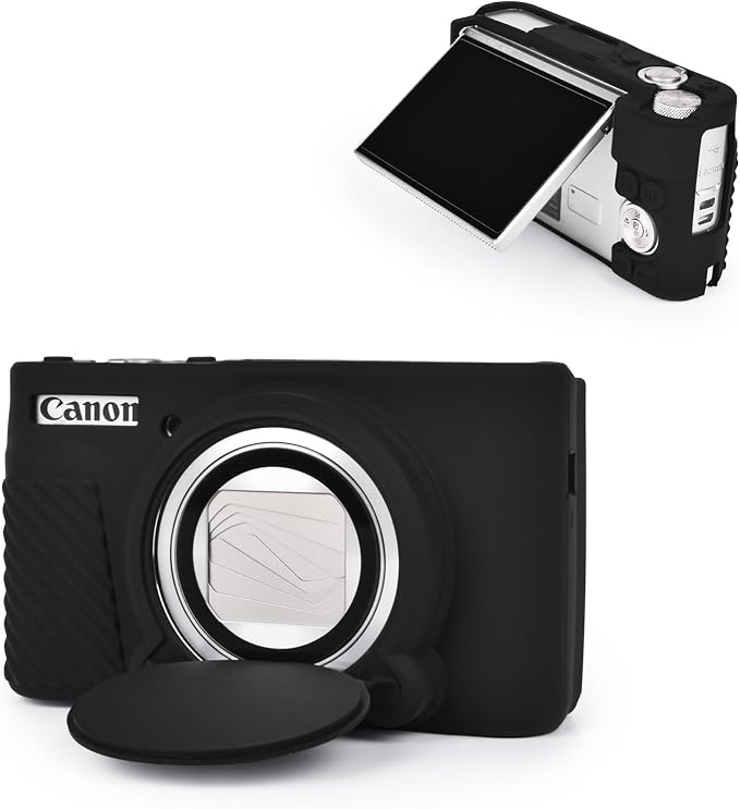 MUZIRI KINOKOO Case for Canon Powershot SX740/SX730 HS Digital Camera - Soft Protective Cover SX740 SX730 HS Camera Silicone Sleeve with Removable Lens Cover - Black - Image 9