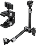 Neewer 11" Articulating Magic Arm Clamp Mount with Super Clamp, Camera Monitor Mount with 1/4" 3/8" ARRI Locating Pins & Holes for DSLR Action Camera Video Light Compatible with SmallRig Cage, ST16C by Neewer