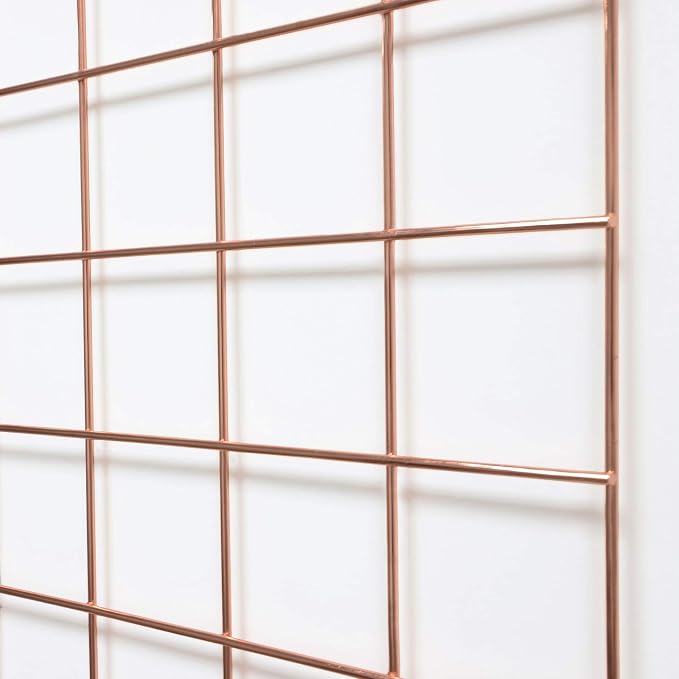 2 Pack Large Wall Grid Panels with Light and Clips, Photo Display Board, Picture Frame Collage Board, Wire Grid Wall Panel Room Decoration,Rose Gold | Picture Frames Collage , Wire Grid Wall Panel Room Decoration - Image 3