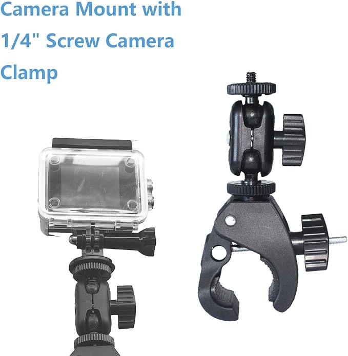 Bike Handlebar Camera Mount with 1/4" Screw Camera Clamp,Adapter for Gopro for Hero for DJI Osmo for Insta360 X5 X4 X3 X2 Motorcycle Bicycle Action Cam Dash GPS Field Monitor Lights - Image 5