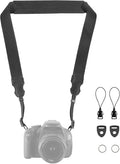 FIEIL Neck Strap Silicone Camera Straps - Padded Camera Strap, 1.5" Wide Adjustable Nylon Shoulder Strap - Compatible with Canon, Nikon, Sony, and More DSLR and Mirrorless Cameras (Black) by FIEIL