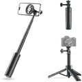 25 Inch Magnetic Selfie Stick Tripod, 5-in-1 Compact Phone and Camera Stand with 1/4-Inch Adapter, Lightweight Travel Grip for iPhone, Osmo Pocket 3, Action Cameras and Vlogging by LenTok