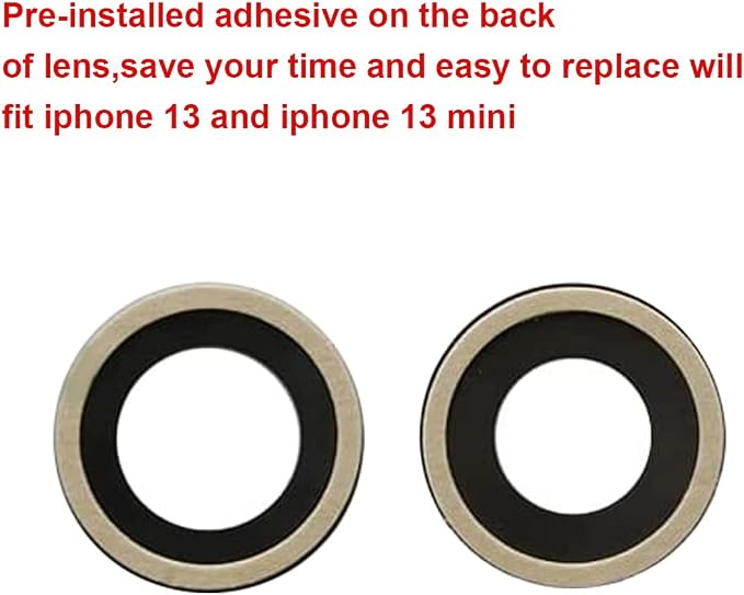 2 Set OEM Back Rear Camera Lens Glass Replacement for iPhone 13 and iPhone 13 Mini with pre-Installed Adhesive and Reparing Toolkit - Image 3