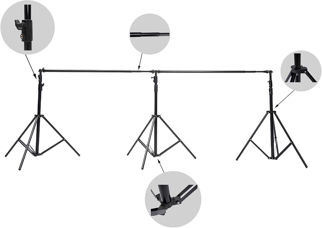 Kate 10x20ft (3x6m) Photography Backdrop Frame Stand for Room Set Adjustable Heavy Duty Photography Background Support System Kit - Image 7