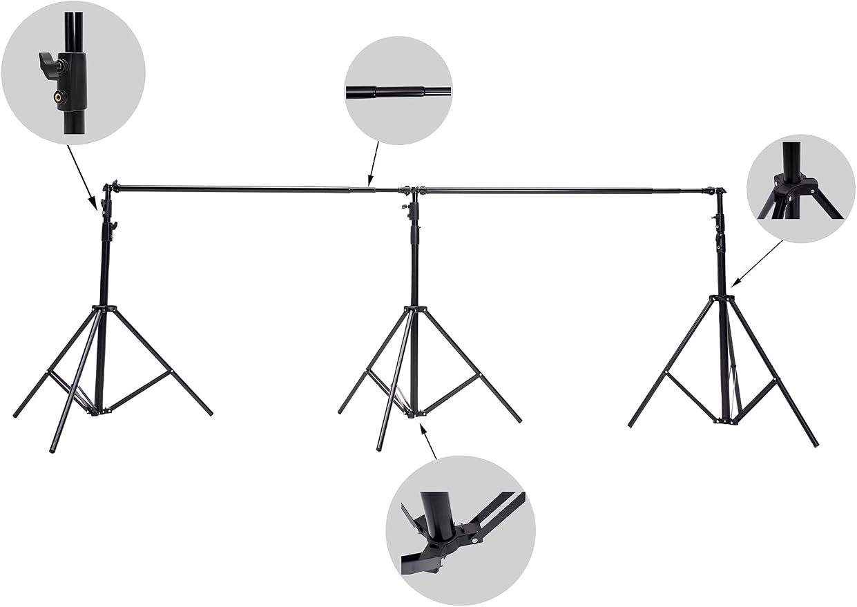 Kate 10x20ft (3x6m) Photography Backdrop Frame Stand for Room Set Adjustable Heavy Duty Photography Background Support System Kit - Image 7