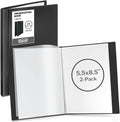 Dunwell Presentation Book 24-Pocket 5.5x8.5, Plastic Sleeves, 2-Pack, Black | Acid-Free Poly, Displays 48 Pages, Tear-Resistant Sleeves, Ideal for Documents & Artwork by Dunwell