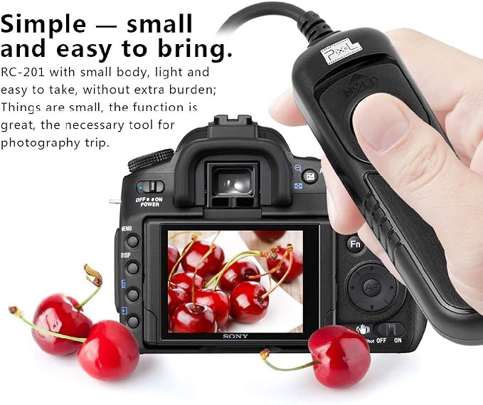 PIXEL RC-201/E3 Remote Switch Shutter Release Cord for Canon EOS Rebel T6 T7 T5 EOS R R6 Mark II R6 R7 R8 R10 R100 RP T8i T7i T6s T6i T5i T4i SL3 SL2 90D 80D 70D 77D M5 M6 Mark II SX70 SX60 & More - Image 2