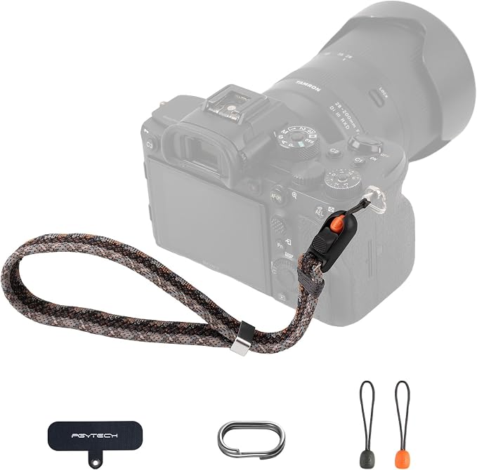 PGYTECH Rope Camera Wrist Strap Slim Trendy Style, Adjustable Quick Release | Camera Hand Strap for Fujifilm/Sony/Nikon/Canon Camera/Phone for Photographers, Anti-Drop, Holds 55.1lb, Twilight Black by PGYTECH-US