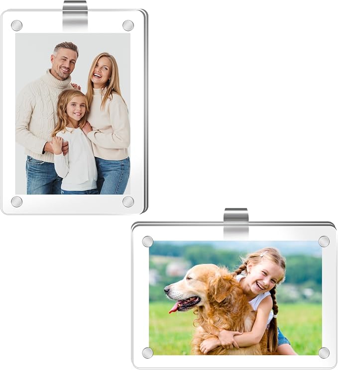 2Pcs Car Visor Photo Clip for Magnetic Car Picture Holder for 3 Inch Photos,Car Visor Picture Holder,Personalized Car Accessories with Clips for Easy Display by Duwai